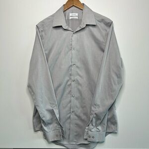 Calvin Klein Men's Grey Dress Shirt Slim Fit Size Medium